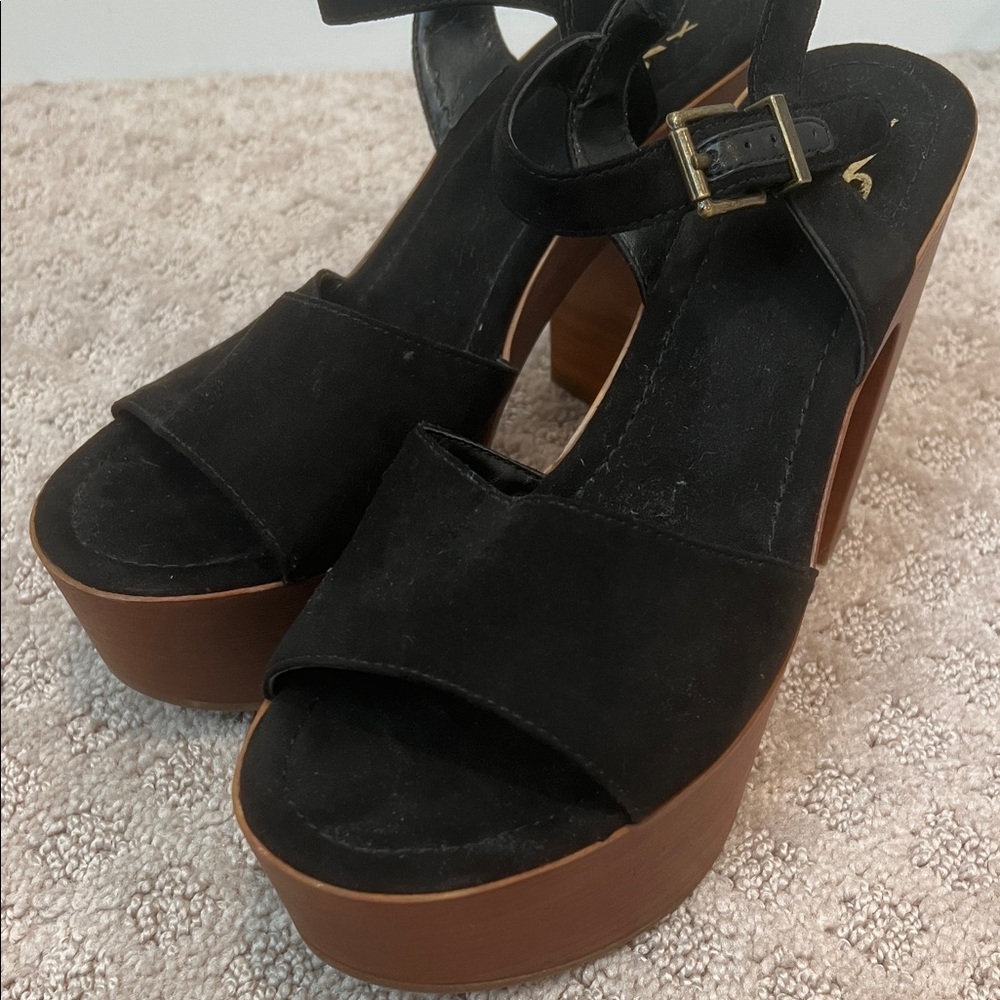 Mix No. 6 Black and Brown Platform Sandals - Picture 7 of 7